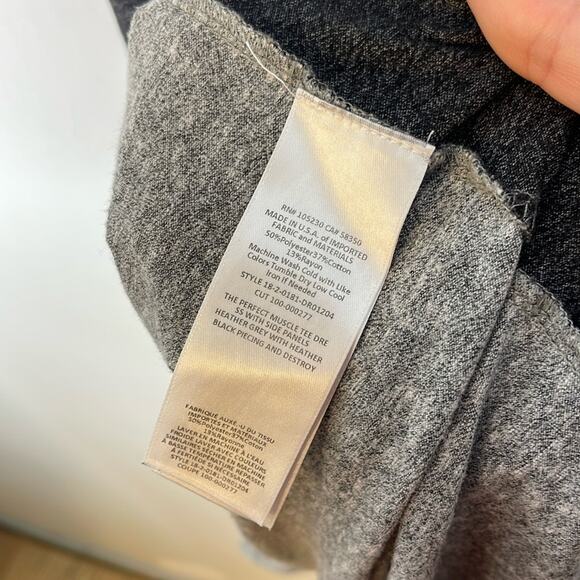 CURRENT/ELLIOTT Gray Distressed Sleeveless Double Slit Polyester Blend Dress 0 - Picture 5 of 8